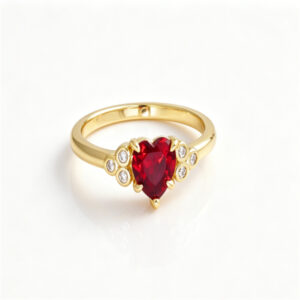 Heart-Shaped Ruby Ring