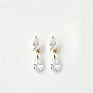 Double Pear-Shaped Zircon Drop Earrings