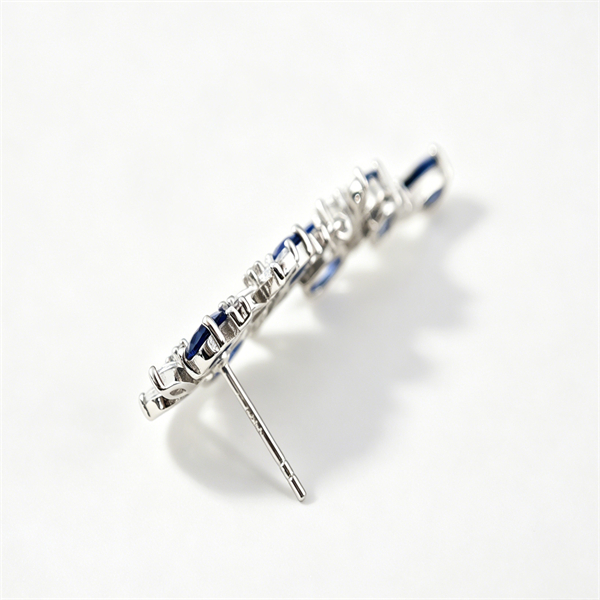 Oval-Cut Sapphire Dangling Evening Earrings - Image 12