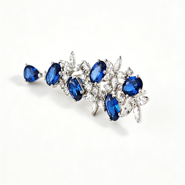 Oval-Cut Sapphire Dangling Evening Earrings - Image 13