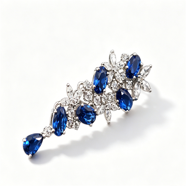 Oval-Cut Sapphire Dangling Evening Earrings - Image 6