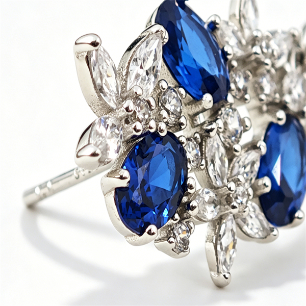 Oval-Cut Sapphire Dangling Evening Earrings - Image 10
