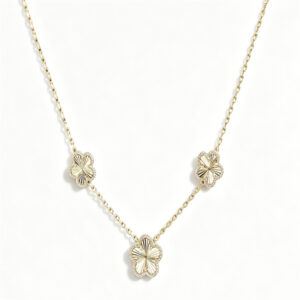 Gold-Plated Flower Pavé Zircon Choker Necklace