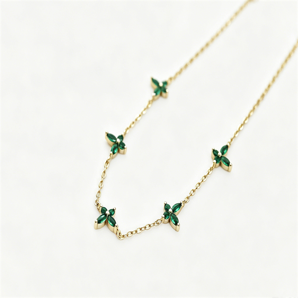 S925 Silver Green Spinel Butterfly Bracelet - Image 2