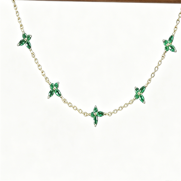 S925 Silver Green Spinel Butterfly Bracelet - Image 3